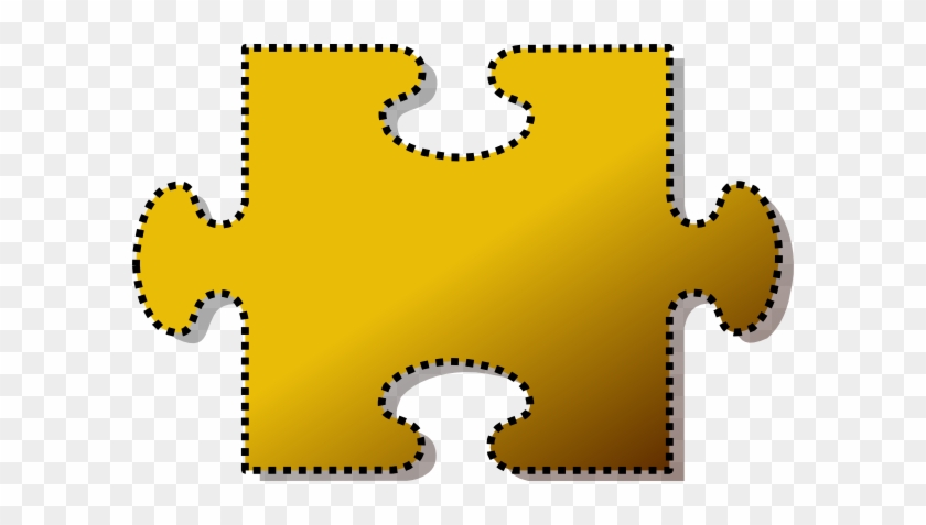 Jigsaw Yellow Puzzle Piece Cutout Clip Art At Clker - Puzzle Pieces Clip Art #603487
