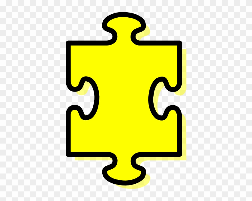 Yellow Puzzle Piece Clip Art Icon - Autism Puzzle Piece Clipart #603499