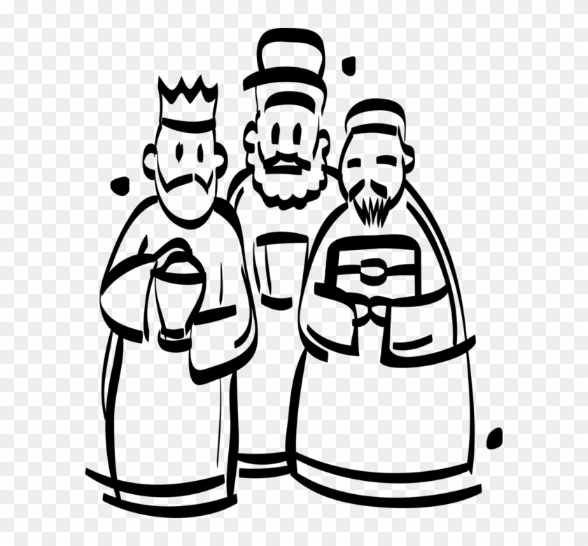 Vector Illustration Of Magi Three Wise Men Bearing - Illustration #603504