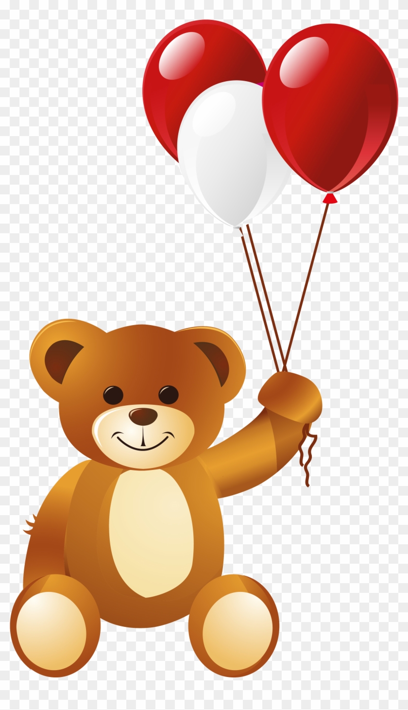 Teddy Bear Balloon Clip Art - Teddy Bear Balloon Clip Art #604375