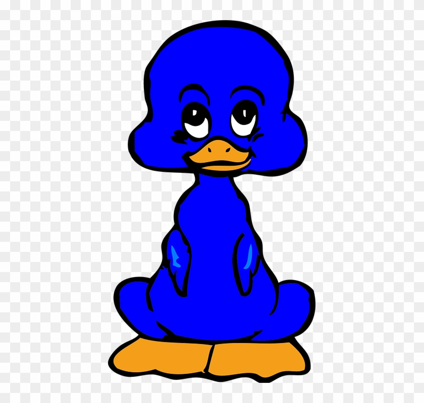 Duckling Clipart Blue - Blue Baby Duck Round Ornament #604221