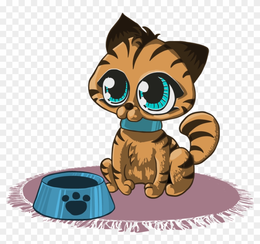 Kitten Free To Use Clipart - Cartoon Cat Round Ornament #604361