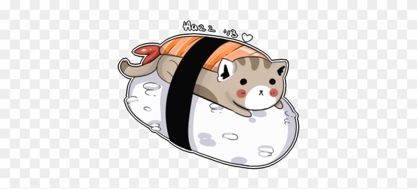Sushi Cat By Wannyan - Cartoon #604372