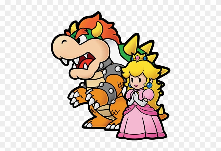 Mario And Princess Peach Love, Nintendo, Peach, Mario, - Paper Mario Bowser And Peach #604509