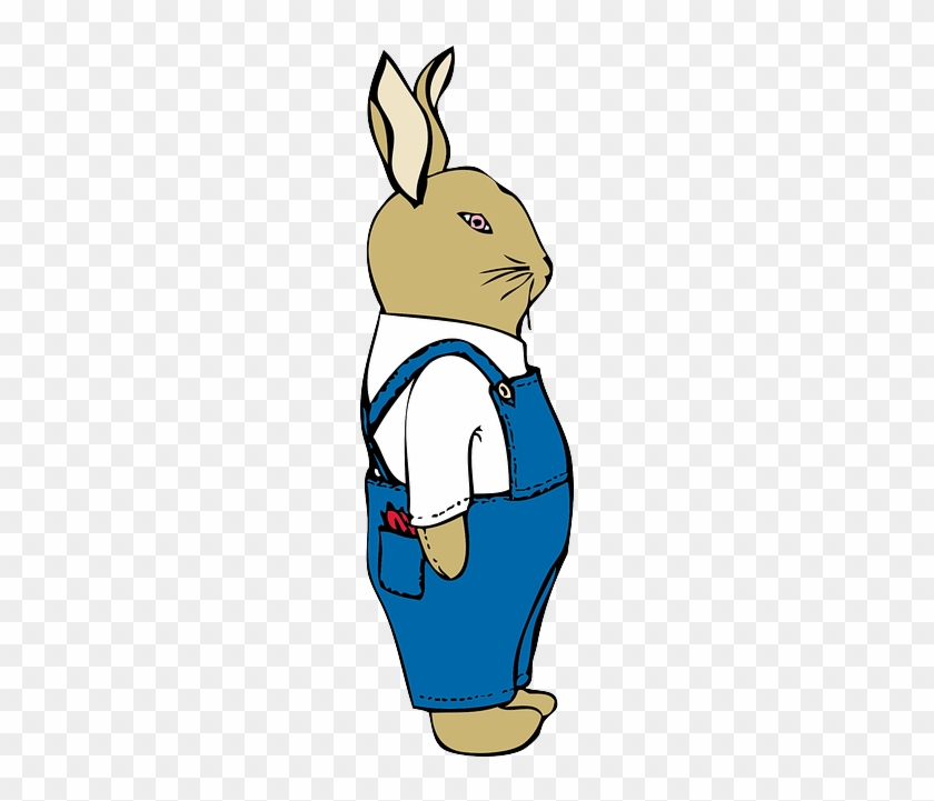 Overalls Cartoon, Bunny, Farmer, Clothing, Rabbit, - Rabbit In Dres Clipart #604552