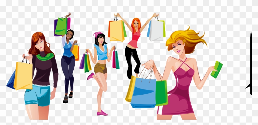 Vector Shopping Girl - Girl Shopping Transparent Vector - Free