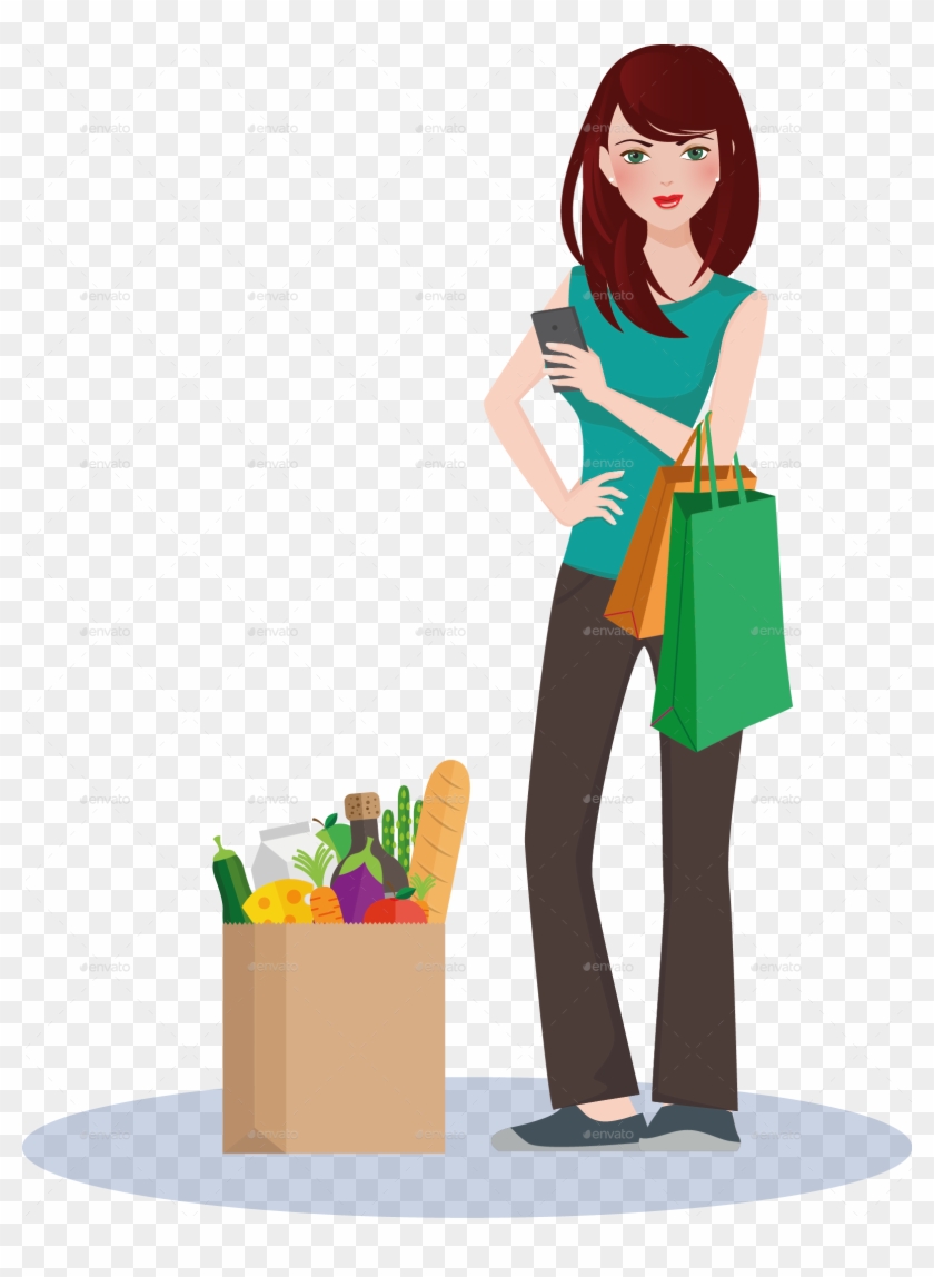 Shopping Girl 1 Shopping Girl 1 Shopping Girl 2 - Vector Graphics #604664