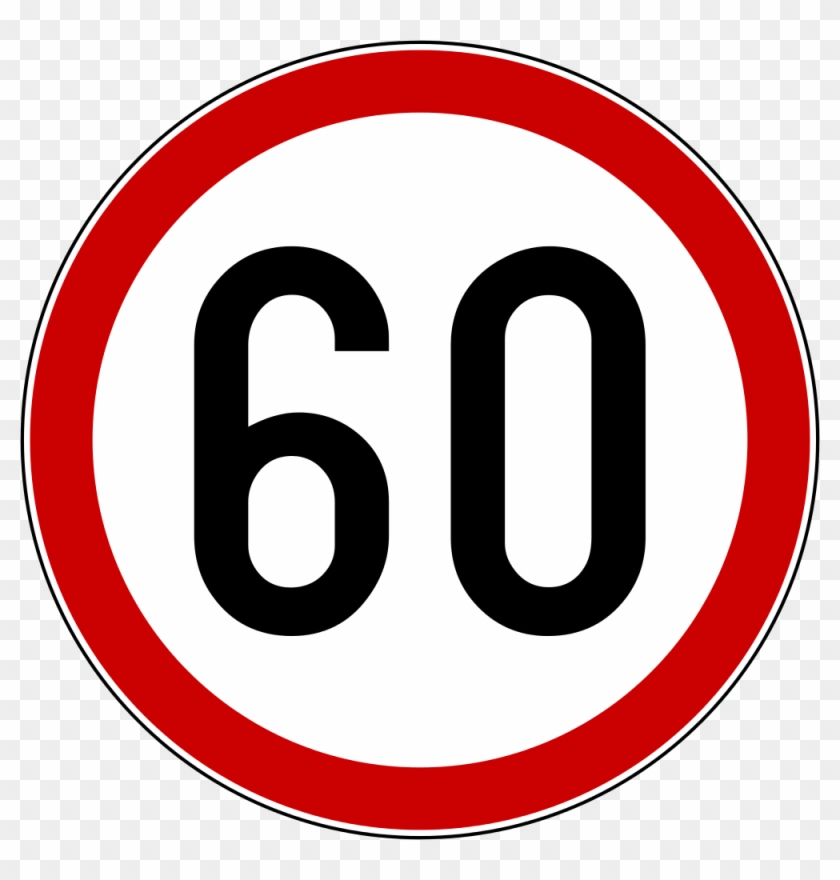 Open - 60 Speed Limit Sign #604990