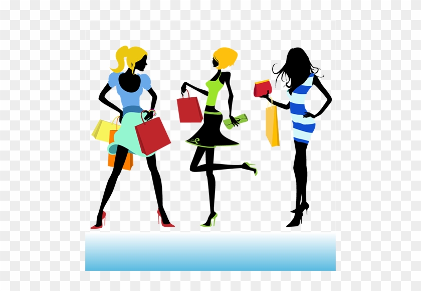 Shopping Women Girls People Vector Illustrations - Shopping Girl #605119
