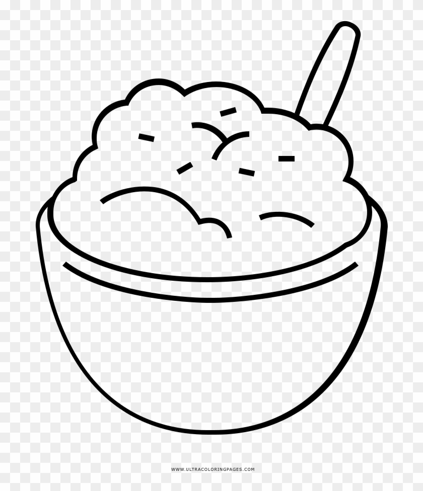 Coloring Pages Of Potatoes - Black And White Mashed Potato Png #605130