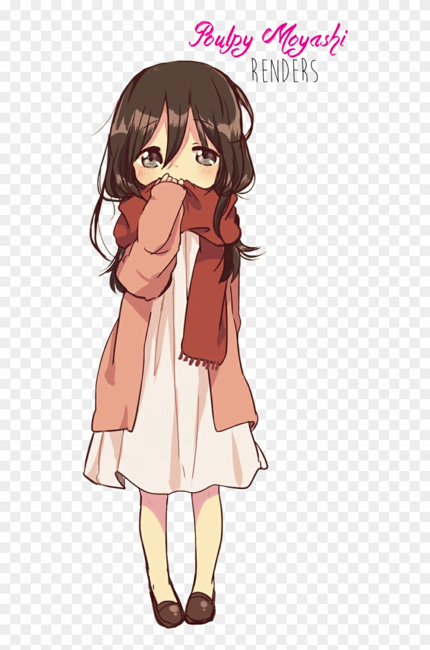 Anime Little Girl Brown Hair Render By Poulpy Moyashi - Anime Little Girl Brown Hair Render By Poulpy Moyashi #605176