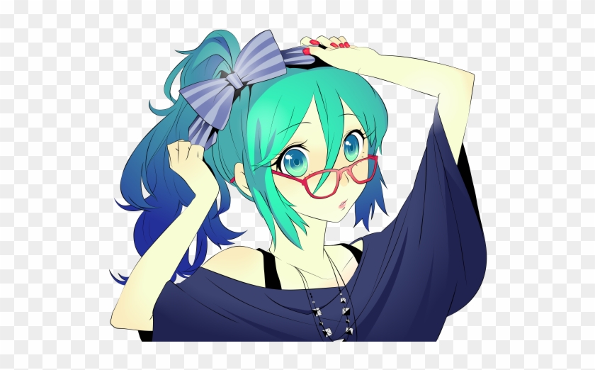 Pisces And Scorpio, Anime People, Miku Chan, Random - Anime Girl Blue Hair Glasses #605284