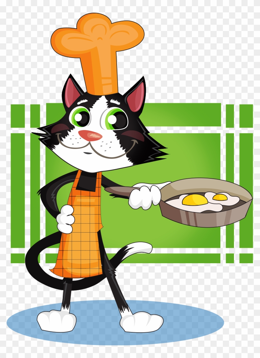 Cat Kitten Chef Cook Clip Art - Cat Kitten Chef Cook Clip Art #605558