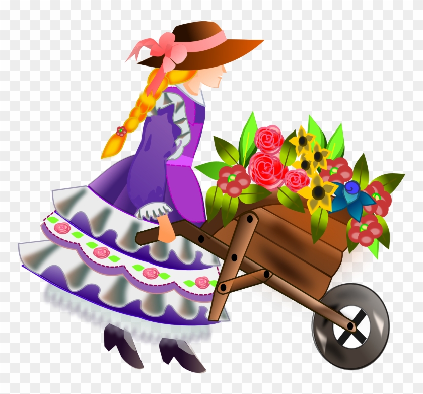 Get Notified Of Exclusive Freebies - Wheelbarrow With Flowers Png #605537