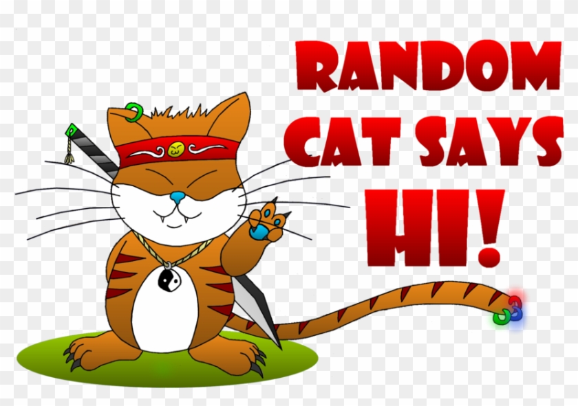 Random Cat Says Hi By Pouchnoubout - Grandmom Tile Coaster #605549
