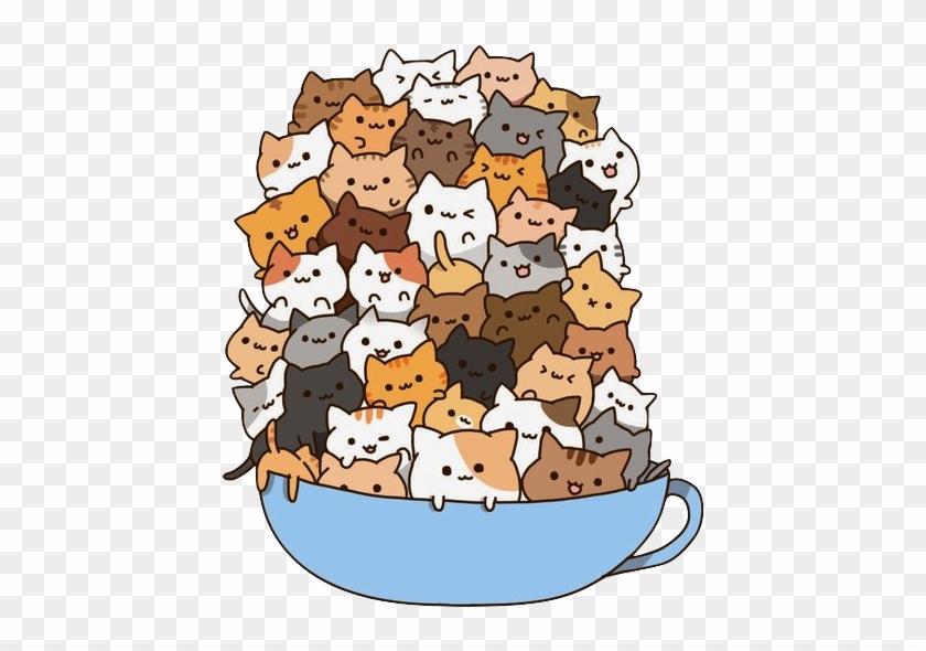 Cat Colors In Japanese - Kawaii Cats In A Cup #606100