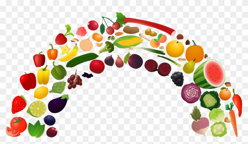 Download Food Clip Art - Fruit And Vegetable Rainbow #606111