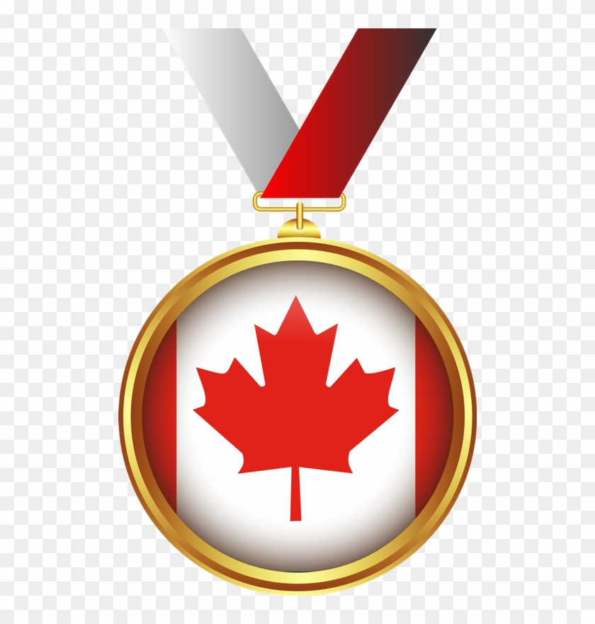 Medal, Gold, Tape, Transparent Background, Decoration - Canada Flag #606367