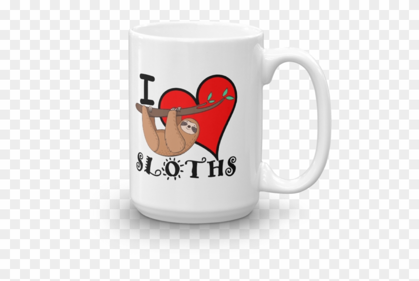 I Love Sloths White Coffee Mug - Mug #606432