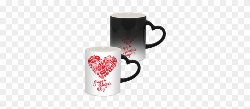 Big Heart Love Valentine Day Heart Handle Black Magic - Magic Mug Heart Handle #606443