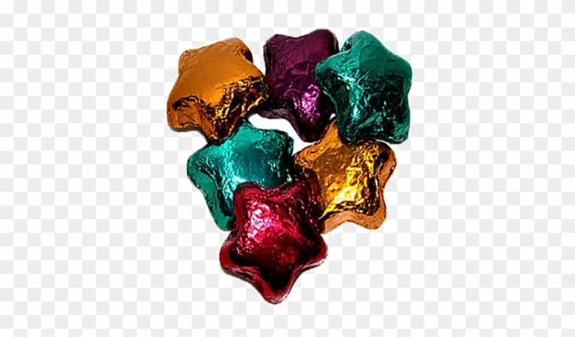 Assorted Color Foil Wrapped Dark Chocolate Stars - Teanparent Chocolate Color Roses #606449