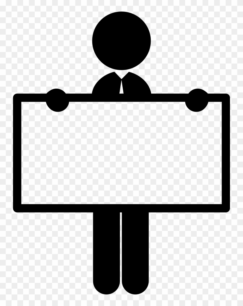 Man Holding White Board Comments - Board Icon Png #606745