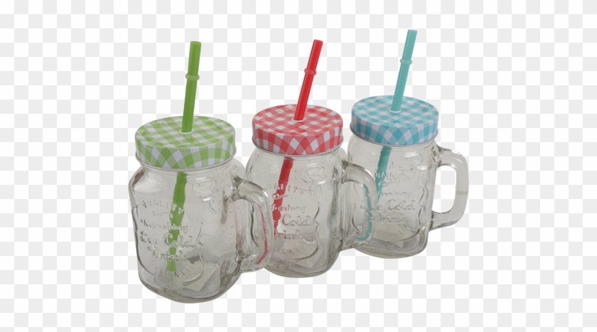 Lid Drinking Straw Table-glass Jar - Lid Drinking Straw Table-glass Jar #606854