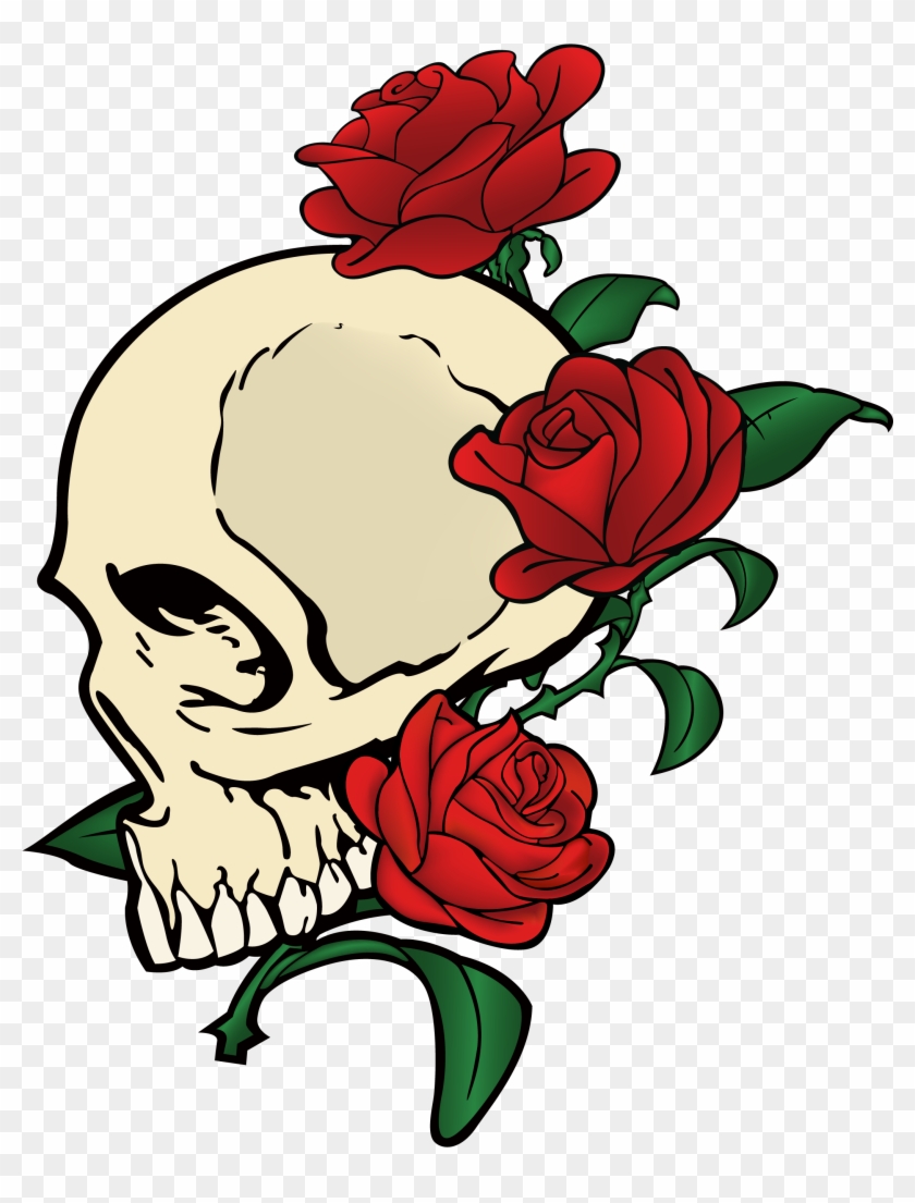 Image Courtesy Of Vecteezy - Skull And Roses Vector #606852