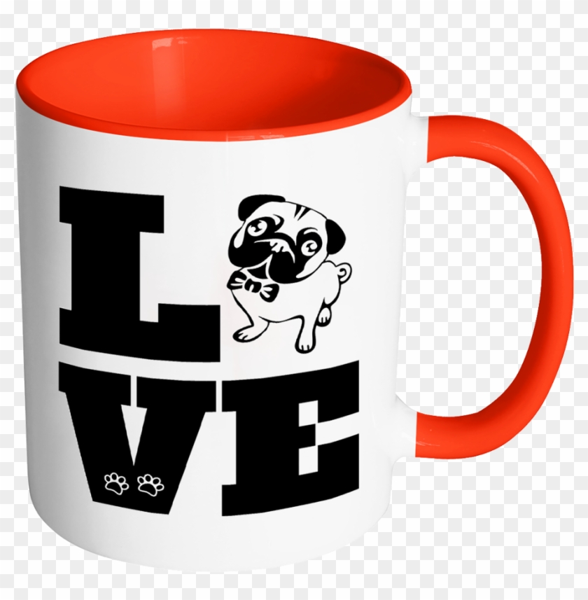Love Pug Mug - Pug Is The Only Thing - Cotton Black Sleeved Tshirt- #607066