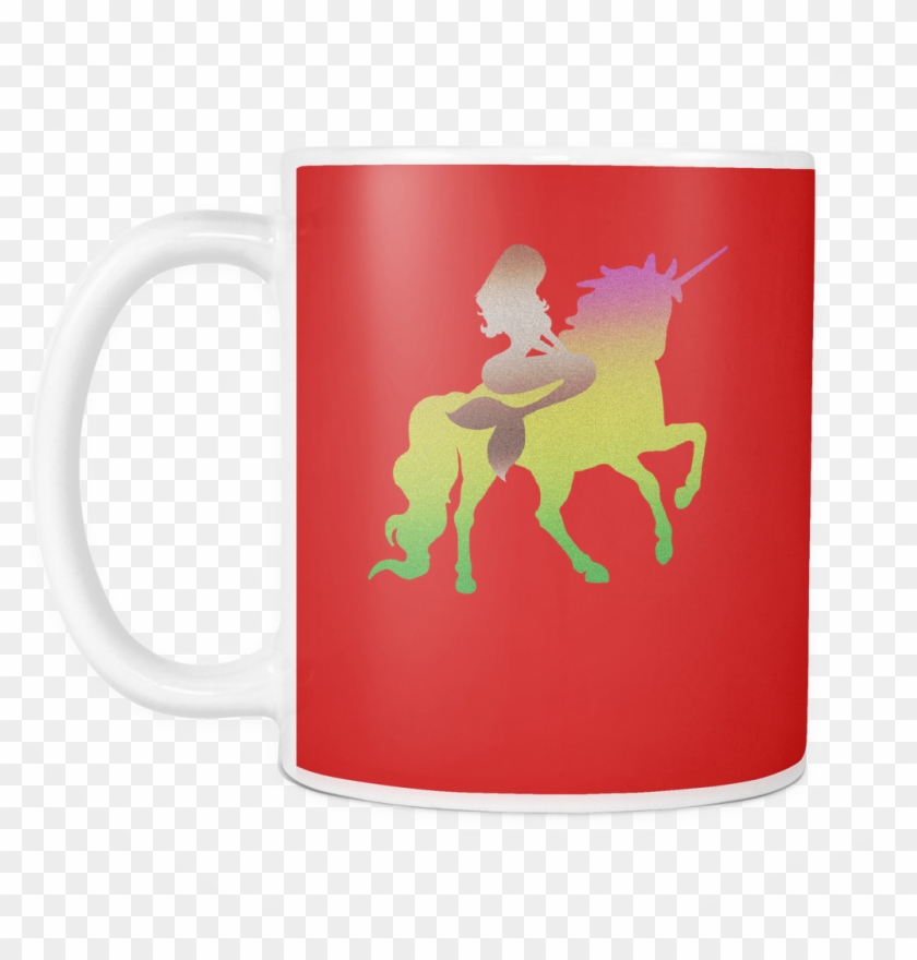 Magical Mermaid Riding Unicorn Mug - Unicorn #607082