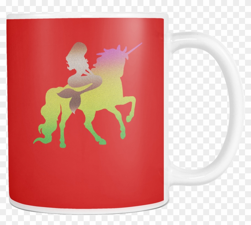 Magical Mermaid Riding Unicorn Mug - Unicorn #607147