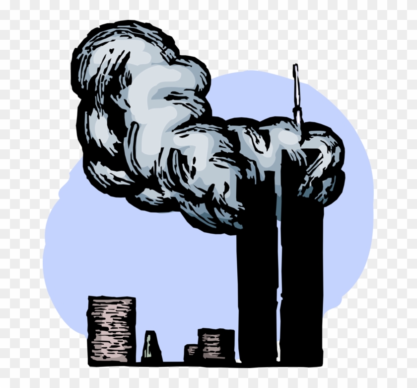 Vector Illustration Of World Trade Center Wtc 9/11 - 9 11 Attack Clipart #607262