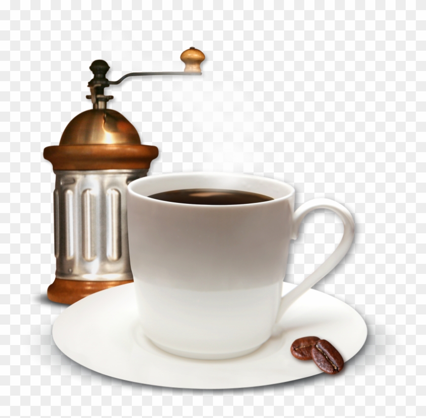 Cup Of Coffee And Coffee Mill Png Clipart Picture - Coffee #607267
