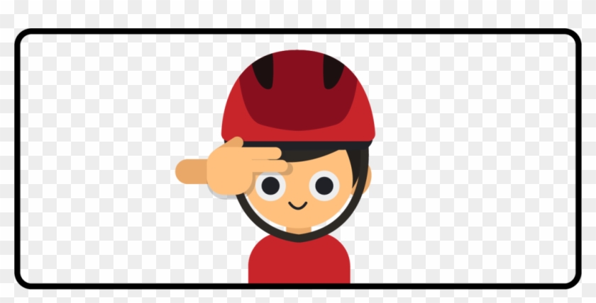 Bike Helmet Two Finger Widths Above Eye Sockets - Cartoon #607324