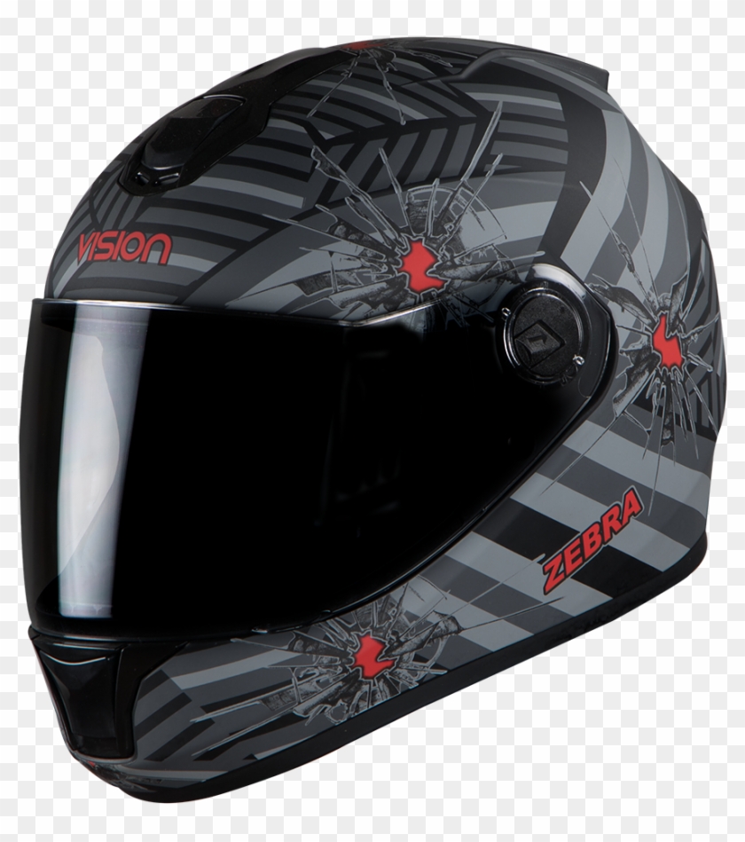 Sbh-11 Vision Zebra Black With Grey - Zebra Helmet Full Face #607502