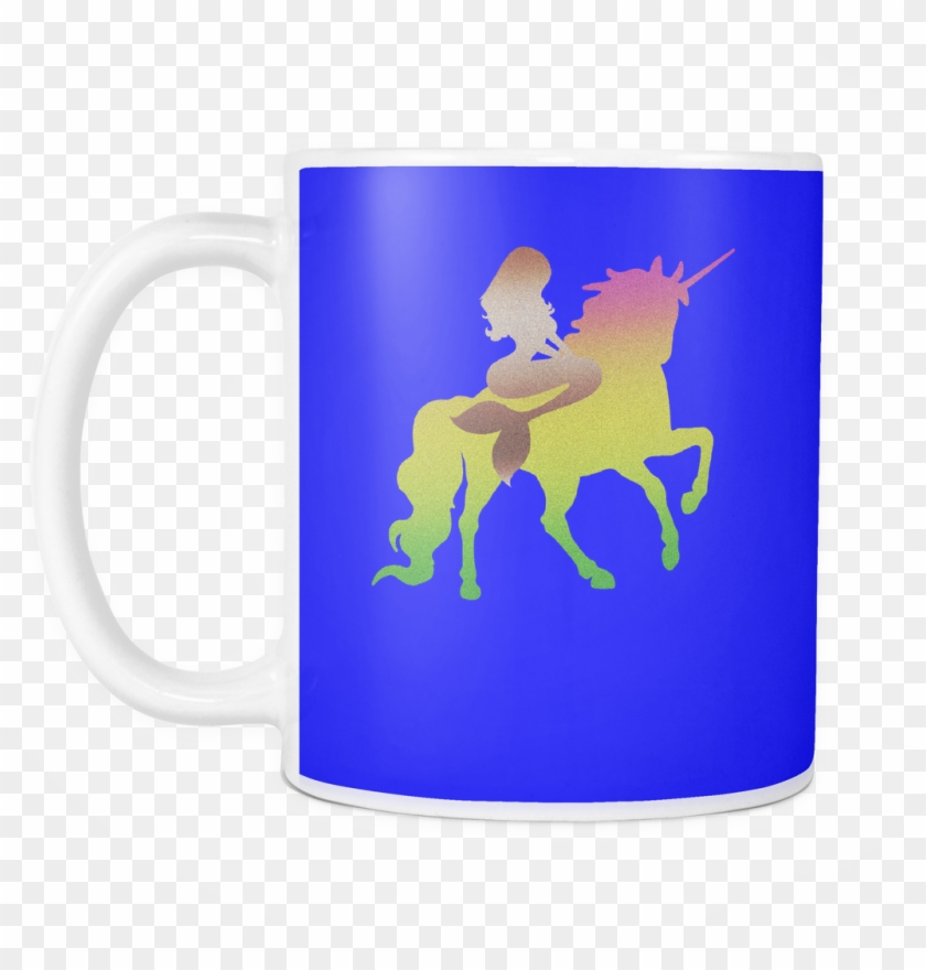 Magical Mermaid Riding Unicorn Mug - Transgender Unicorn T-shirt - Trans Flag Pride Lgbtq #607606