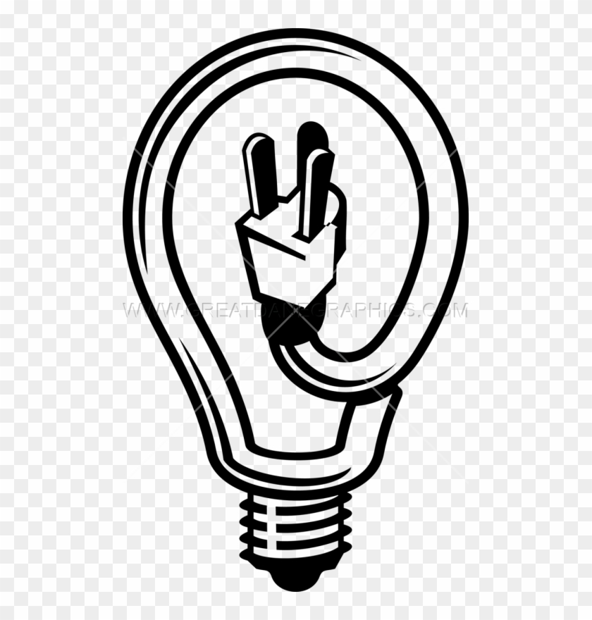 Pin Light Bulb Clipart Black And White - Electrician T Shirt Design #607949