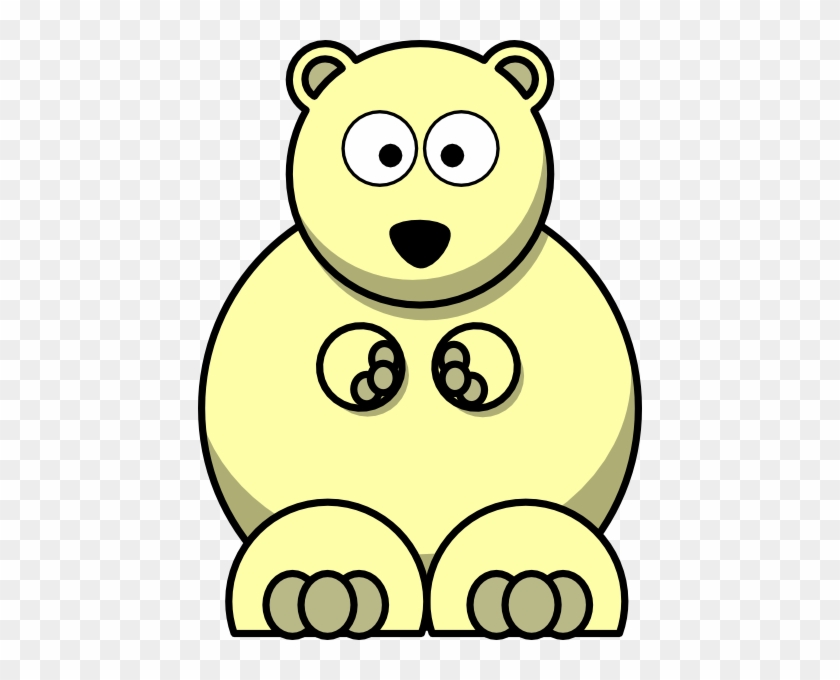 Yellow Bear Clip Art At Clker - Black And White Cartoon Polar Bear #608134