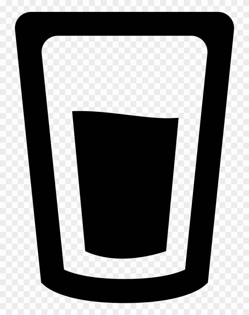 Glass, Glass Of Water, Water, Water Glass Icon - Baso Clipart Black And White #608183