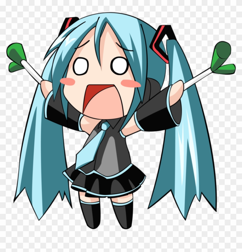 The Popular Idol Who Held Leeks - Hatsune Miku Chibi Png #608247