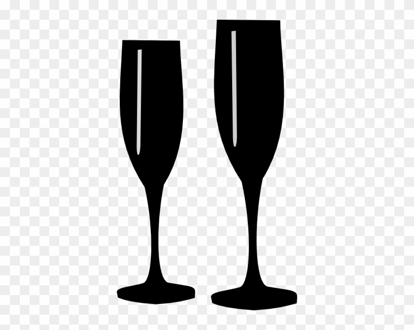 Black Champagne Glasses Clip Art At Clker - Champagne Glass Clipart Png #608295