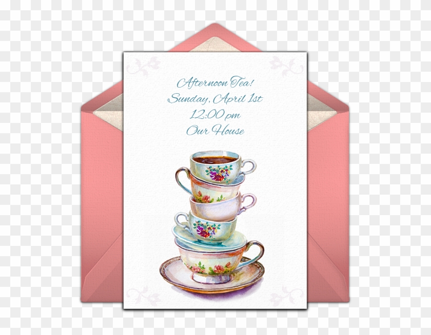 Free Stacked Tea Cups Invitations - Illustration #608368