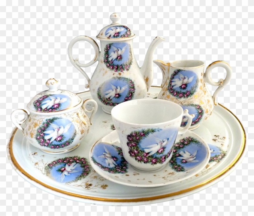 Tea Set Transparent Background #608388