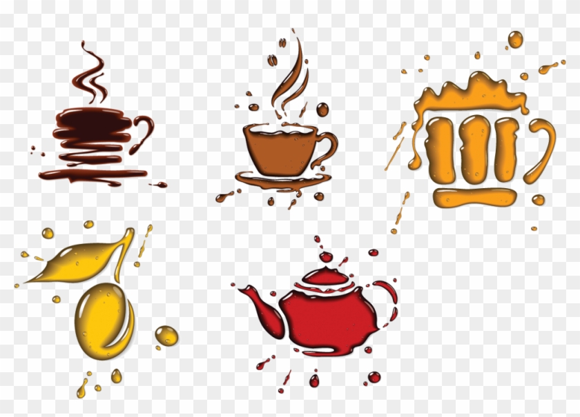 Coffee Cup Drop Shape Illustration - Coffee Cup Drop Shape Illustration #608480