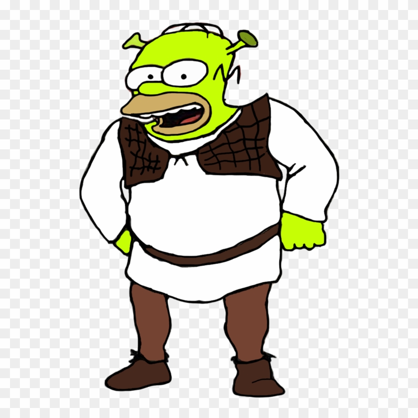 Homer Simpson As Shrek By Darthranner83 - Shrek Vs Homer Simpson #608543