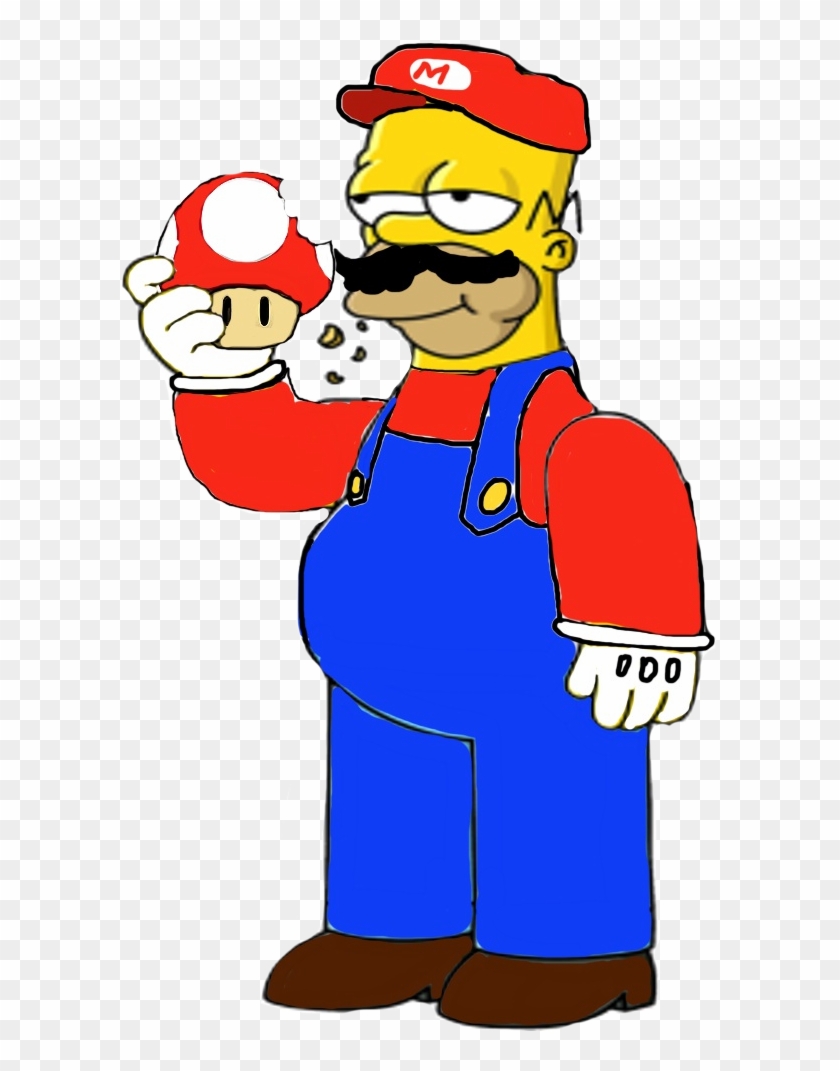 Gallery Of Homer Simpson As Mario By Darthraner With - Bart Simpson Mario Bros #608649