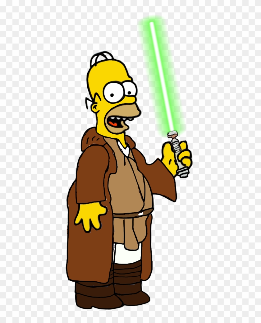 Jedi Master Homer Simpson By Darthranner83 - Homer Simpson Eating A Donut #608873
