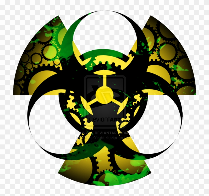 Biohazardradiation Symbol Together With Gears Artwork - Radiation And Biohazard Symbol #609264
