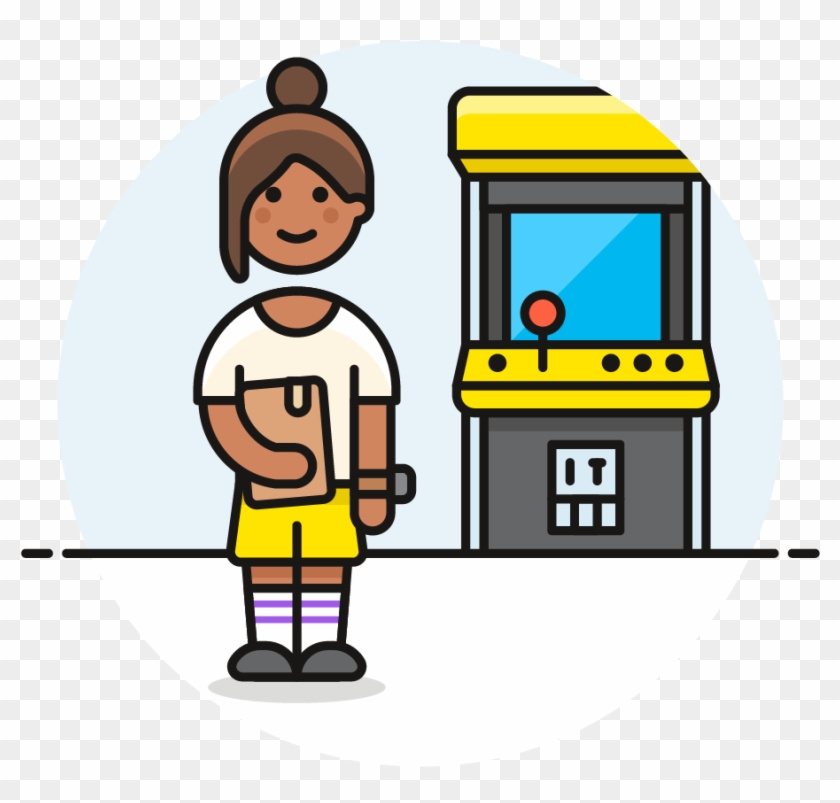 43 Arcade Game Female African American - Cartoon #609275