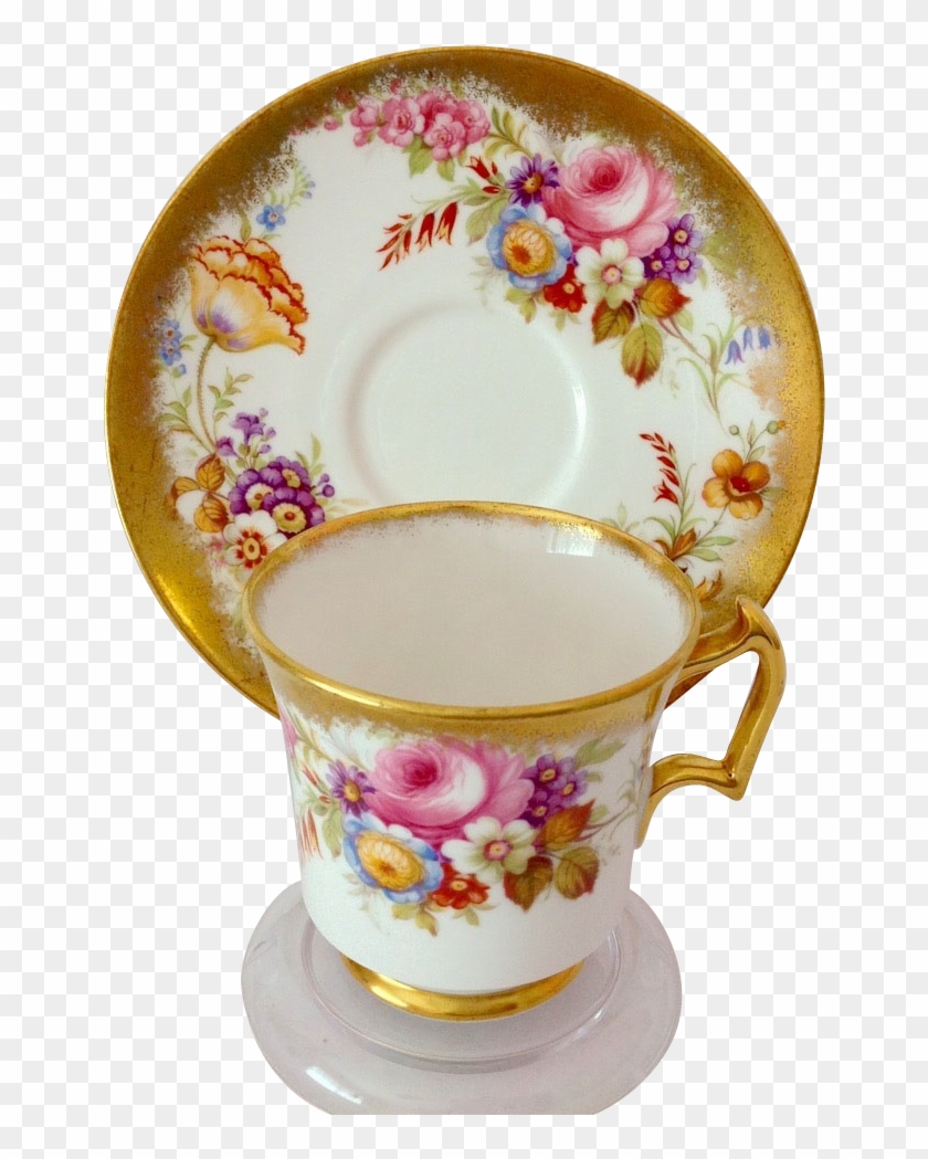 Royal Chelsea Bone China 5007a Gold And Floral Cabinet - Cup #609288